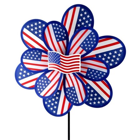 UNBRANDED 15 Inch Nylon USA Yard Pinwheel LS321USA